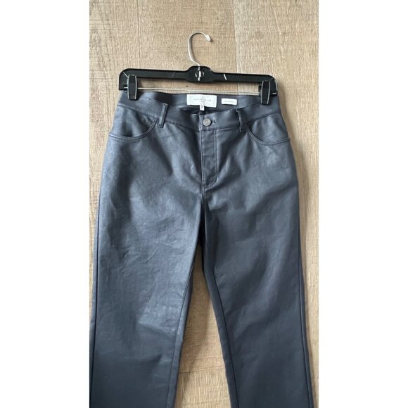 NEW Lafayette 148 New York Thompson Waxed Slim Leg Jeans Pants black Size US 4 - Picture 3 of 8